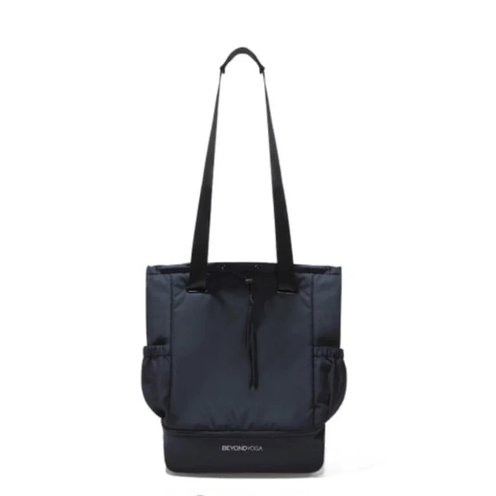NEW Convertible black Gym Bag Beyond Yoga. Drawstring & snap closure. Spacious